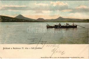 1903 Balaton, Halászat a Balatonon III. rész. A háló kivetése. Ellinger Ede cs. és kir. udvari fényképész kiadás (b)