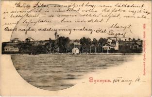 1904 Balatonszemes, Szemes; Part részlet, nyaralók, villák. Balázsovics Gyula fényképész, Art Nouveau (EB)