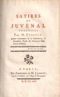 Juvenalis, Decimus Iunius: 
Satires de Juvénal. Traduites par M. Dusaulx. [Teljes mű két kötetbe kö...