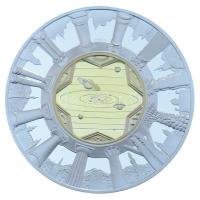 DN "A keresztény Európa 2000 éve" aranyozott Ag emlékérem kapszulában, tanúsítvánnyal (31,104g/0.999/42,5mm) T:PP