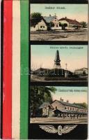 Kál, utca, Kápolnai honvéd emlékszobor, Kál-Kápolna vasútállomás, magyar zászló (EB)