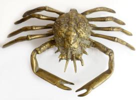 Bronz rák alakú tintatartó, üvegbetét nélkül, 20x14 cm