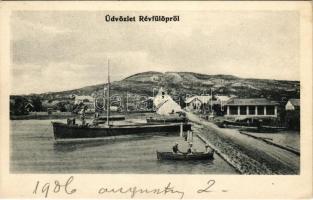 1906 Révfülöp, kikötő. Mérei Ignác kiadása (EK)
