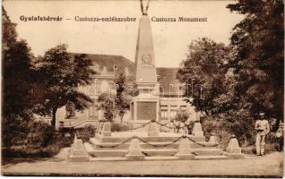 Gyulafehérvár, Alba Iulia; Custozza emlékszobor. Petri F. W. kiadása / Custozza-Monument / military monument (EK)