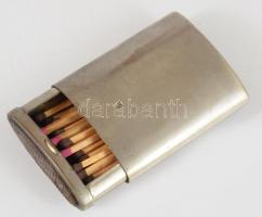 Régi fém gyufatartó, 6x4,5 cm