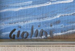 Sergio Pugnalini (-): Olasz öböl. Olaj, vászon. Jelzett. Dekoratív keretben. 21,5x26 cm