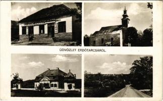 1943 Erdőtarcsa, Hangya szövetkezet üzlete, kúria, templom. Magyar Mihály kiadása (EK)