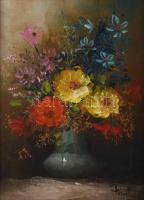 Olvashatatlan jelzéssel: Csendélet. Olaj, farost. Dekoratív keretben. 25x18,5 cm