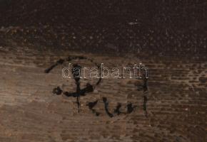 Olvashatatlan jelzéssel: Csendélet. Olaj, farost. Dekoratív keretben. 25x18,5 cm