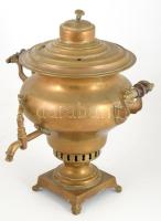 cca 1900 Bronz szamovár, jelzett, m: 35 cm