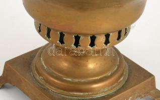 cca 1900 Bronz szamovár, jelzett, m: 35 cm