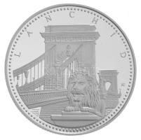 DN "Lánchíd / Budapest" jelzett Ag emlékérem kapszulában, tanúsítvánnyal Szign.:Ki (31,104g/0.999/42,5mm) T:PP