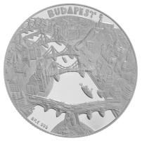 DN "Lánchíd / Budapest" jelzett Ag emlékérem kapszulában, tanúsítvánnyal Szign.:Ki (31,104...