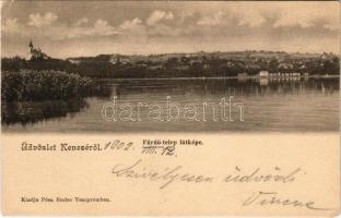 1902 Balatonkenese, Kenese; Fürdőtelep látképe. Pósa Endre kiadása (EK)