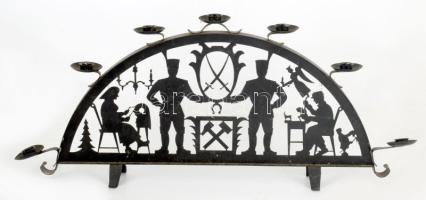 Árnyképes fém gyertyatartó nagy méret 58x27 cm