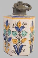 Habán múzeumi másolat kerámia, jelzett, kézzel festett, hibátlan 18 cm