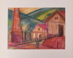 Olvashatatlan (Fábri?) jelzéssel: Várakozás. Pasztell, papír. Paszpartuban. 30x39 cm