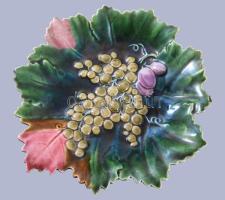 1880-1910 Rudolf Ditmar Znaim szőlőmintás 6 személyes szőlőkínáló készlet, talpas kínáló m: 14 cm és...