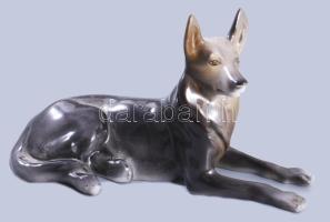 Hollóházi németjuhász. Jelzett, hibátlan, 21x12 cm