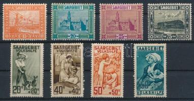Németország - Saargebiet 1923/1926 Mi 98-101 + Mi 104-107 (Mi EUR 100.-) (rozsdapöttyök / stain spots, Mi 98 betapadás / gum disturbance, Mi 106 saroktörés / folded corner)