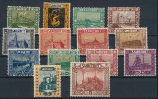 Németország - Saargebiet 1922 Mi 84-97 (Mi EUR 110.-) (Mi 93 papírelvékonyodás / thin paper)