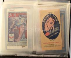 14 db RÉGI Budapest város képeslap + 9 db számolócédula 200 férőhelyes modern albumban