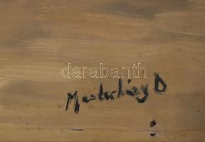 Mesterházy Dénes (1900-1949 körül): Pipázó. Olaj, vászon. Jelezve jobbra lent. Javított. Dekoratív, ...