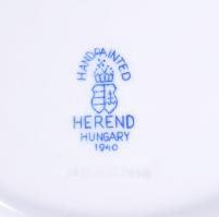 1940 Herendi zöld virágmintás kávés készlet, cukortartó és tejkiöntő nélkül, 9 csészével, 11 csészea...