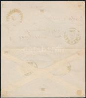 1876.júl.14. Ajánlott Réznyomat 5kr díjjegyes levél Színesszámú 2 x 5kr díjkiegészítéssel, kiállítás...