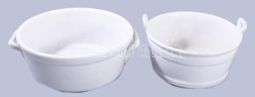 2 db régi kerámia edény. egyik jelzett d: 17 cm 20 cm