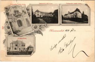 1899 Muraszombat, Murska Sobota; Szapáry várkastély keleti, déli és északi oldala, közkórház / castle, hospital. Art Nouveau, floral