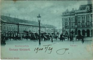1900 Újvidék, Novi Sad; Erzsébet szálloda este holdfényben, Wagner üzlete. Urbán Ignác kiadása / hotel at night in moonlight, shops (felületi sérülés / surface damage)