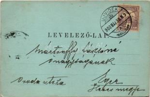 1900 Újvidék, Novi Sad; Erzsébet szálloda este holdfényben, Wagner üzlete. Urbán Ignác kiadása / hot...