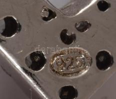 Ezüst (Ag) szerelékes ékszer szett, nyaklánc és fülbevaló pár, jelzett