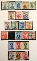 Ausztria 1948-1959 NÉPVISELETEK speciál gyűjtemény, benne 2 postatiszta sor, rengeteg bélyegzett érték, változatok, lemezhibák, küldemények, stb. KABE gyűrűs albumban tokkal