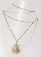 Ezüst (Ag) fényképtartó medálos nyaklánc, jelzett, nettó 13,9g