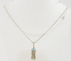 Zománcozott díszítéssel ezüst (Ag) nyaklánc, jelzett, bruttó 5,4g