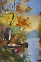 Papp Tünde (1978-): Vidám ősz. Olaj, farost, jelzett, fakeretben, 36,5×39 cm