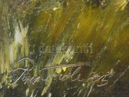 Papp Tünde (1978-): Vidám ősz. Olaj, farost, jelzett, fakeretben, 36,5×39 cm