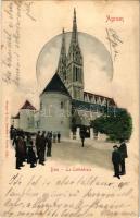 1901 Zagreb, Zágráb, Agram; Dom / La Cathédrale / dóm. Stengel &amp; Co. kiadása / cathedral (fl)