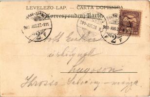 1901 Zagreb, Zágráb, Agram; Dom / La Cathédrale / dóm. Stengel &amp; Co. kiadása / cathedral (fl...