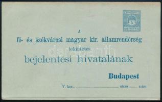 1902 5f rendőrségi be- és kijelentő lap