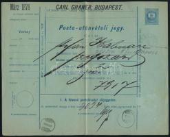 1878 10kr posta utánvételi jegy