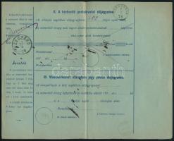 1878 10kr posta utánvételi jegy