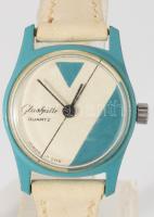 Glashütte modern számlapos női karóra, kvarc, szíjjal, d: 2 cm