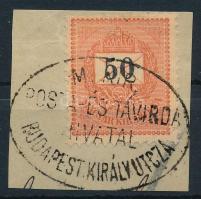 "M. KIR. POSTA- ÉS TÁVÍRDA HIVATAL BUDAPEST KIRÁLY UTCZA"