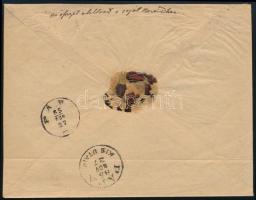 1885 20kr ajánlott levélen, 1 bélyeges bérmentesítés "DEVECSER" - Pápa