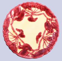 Körmöcbánya meggymintás 3 részes falitányér szett, jelzett, felületi kopással, d: 17-26 cm