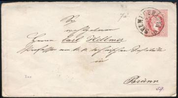 1870 5kr díjjegyes boríték "SELMECZBÁNYA" - "BRÜNN"