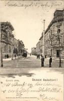 1906 Szabadka, Subotica; Kossuth utca, villamos. Heumann Mór kiadása / street, tram (EK)